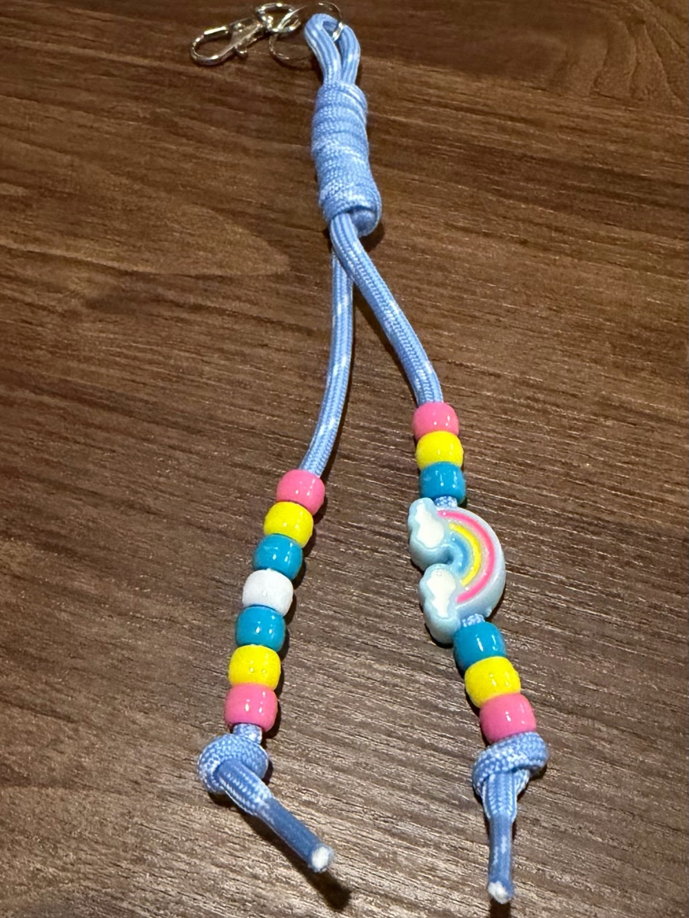 Kids Rainbow Bead Keychain - Blue